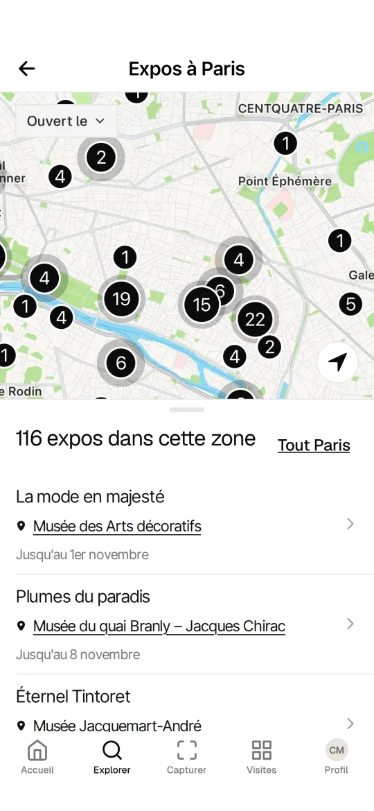 Carte des expos à Paris, avec la liste des expositions en cours au Musée des Arts décoratifs et au Musée du quai Branly – Jacques Chirac.